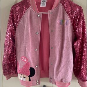 Minnie Mouse sequin varsity coat